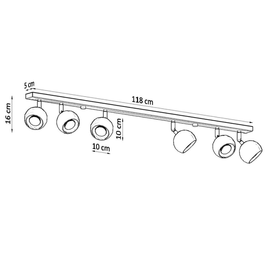 Foco de teto OCULARE 6xGU10/10W/230V