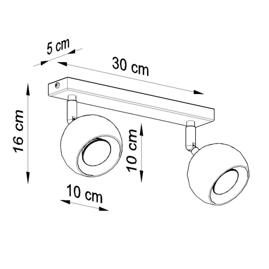 Foco de teto OCULARE 2xGU10/10W/230V