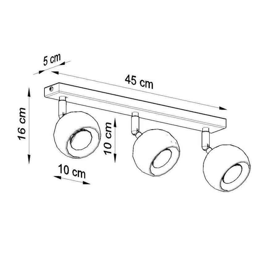 Foco de teto OCULARE 3xGU10/10W/230V