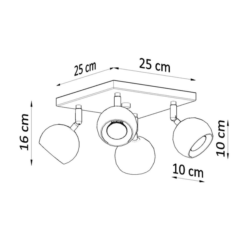 Foco de teto OCULARE 4xGU10/10W/230V