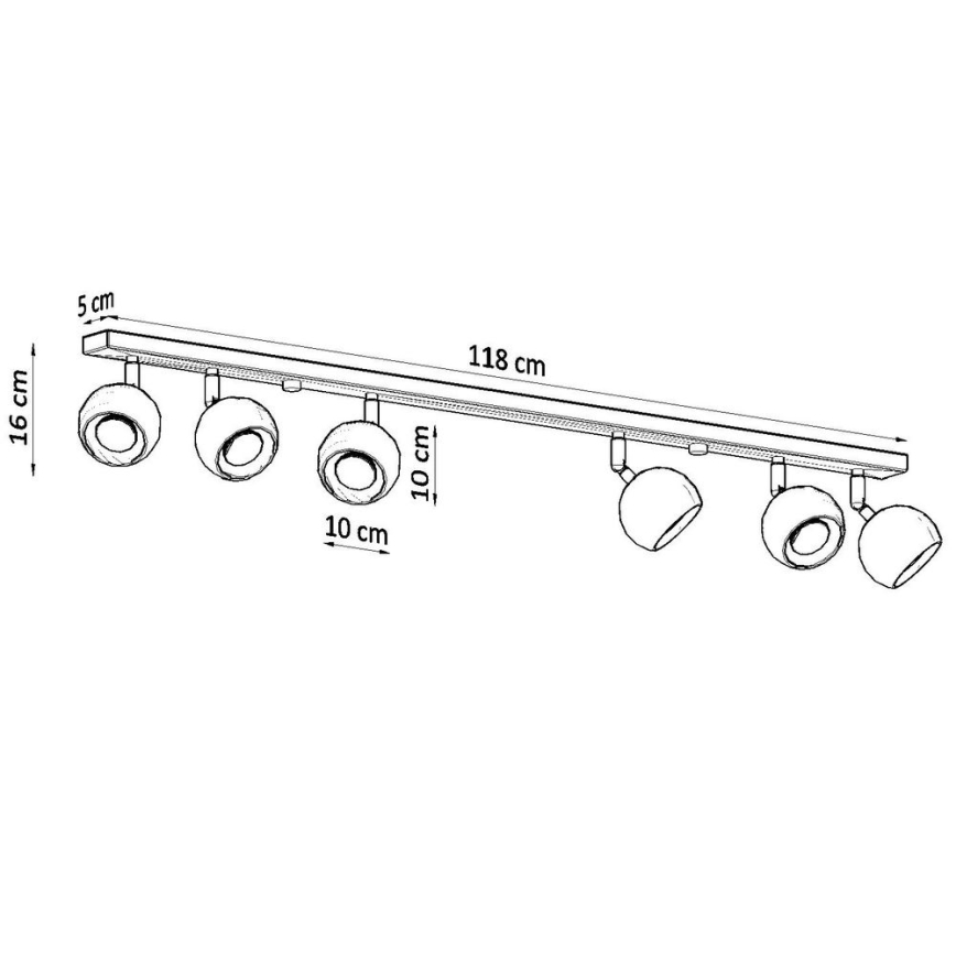 Foco de teto OCULARE 6xGU10/10W/230V