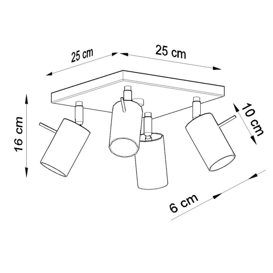 Foco de teto RING 4xGU10/10W/230V