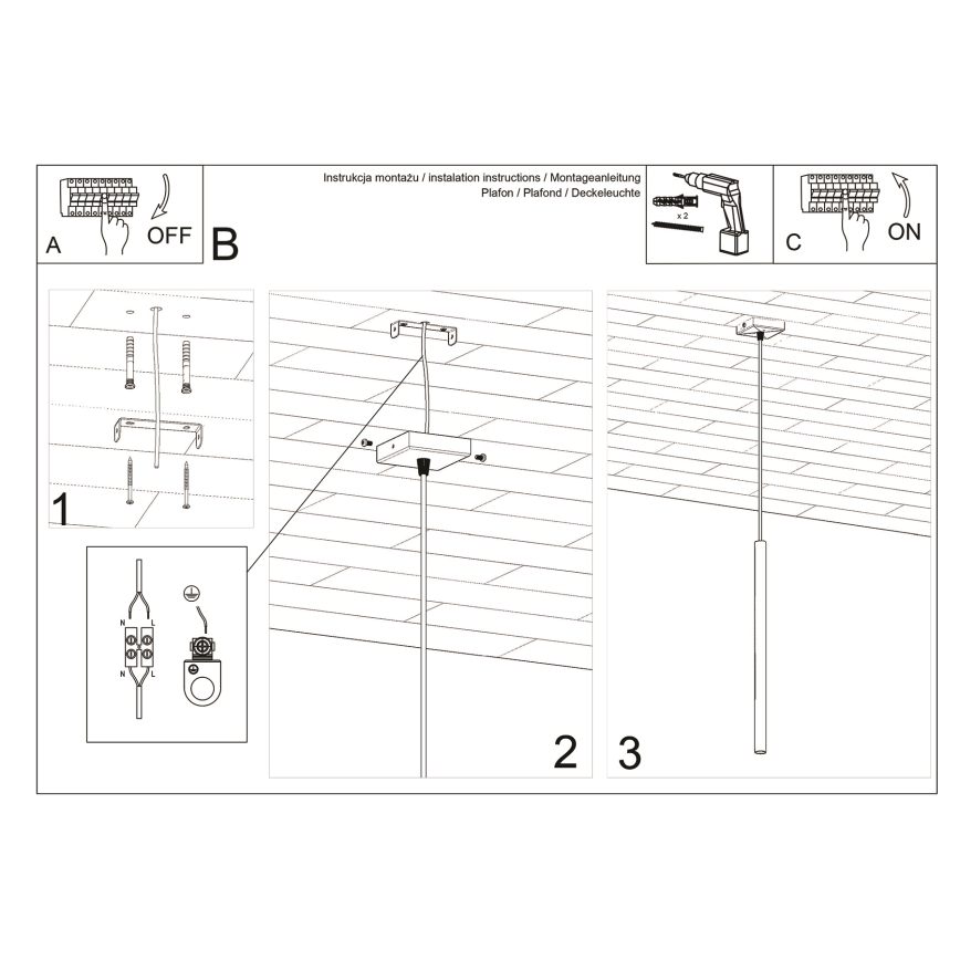 Candelabro suspenso PASTELO 1xG9/8W/230V branco
