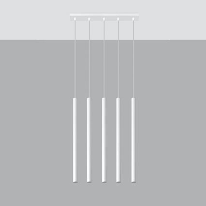 Candelabro suspenso PASTELO 5xG9/8W/230V branco