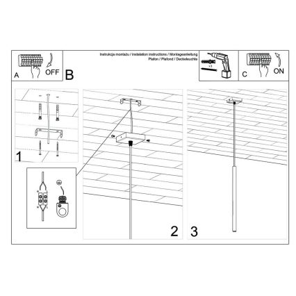 Candelabro suspenso PASTELO 1xG9/8W/230V preto