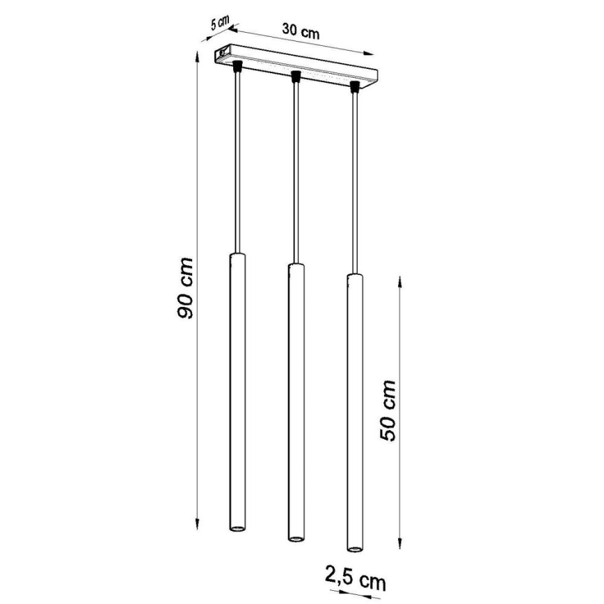 Candelabro suspenso PASTELO 3xG9/8W/230V preto