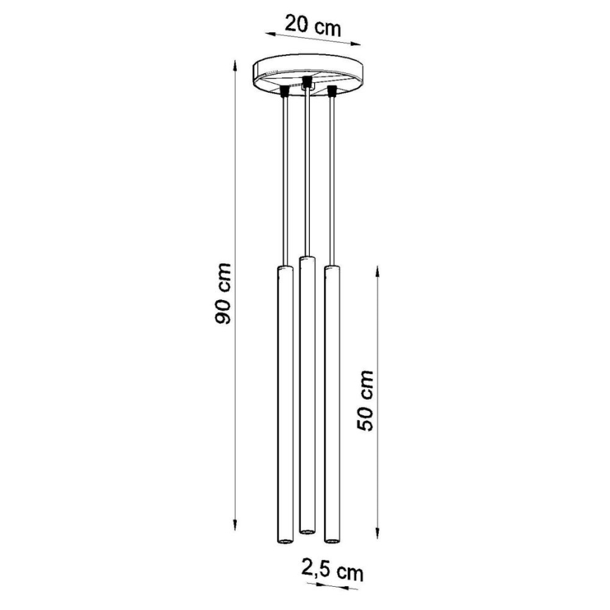 Candelabro suspenso PASTELO 3xG9/8W/230V preto