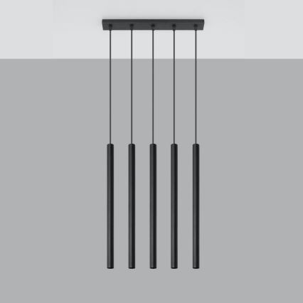 Candelabro suspenso PASTELO 5xG9/8W/230V preto