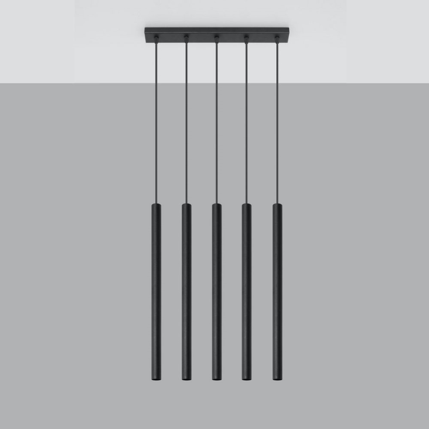 Candelabro suspenso PASTELO 5xG9/8W/230V preto