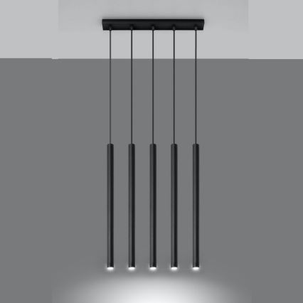 Candelabro suspenso PASTELO 5xG9/8W/230V preto