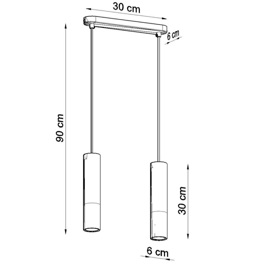 Candelabro suspenso PABLO 2xGU10/40W/230V branco/faia