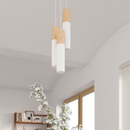 Iluminação de teto PABLO 1xGU10/40W/230V branco/faia