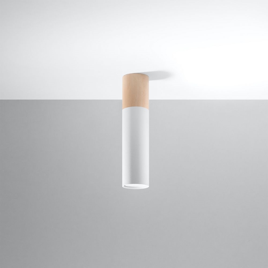 Iluminação de teto PABLO 1xGU10/40W/230V branco/faia