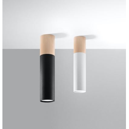 Iluminação de teto PABLO 1xGU10/40W/230V branco/faia