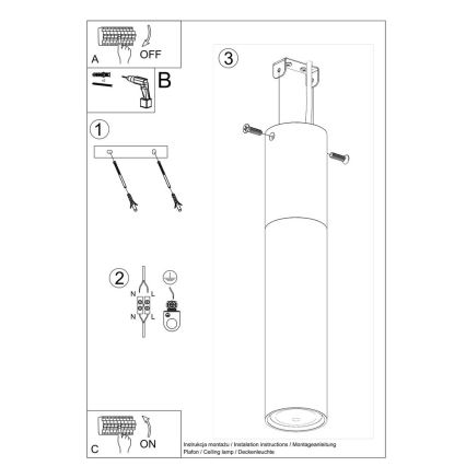 Iluminação de teto PABLO 1xGU10/40W/230V branco/faia