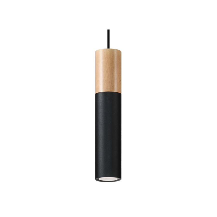 Candelabro suspenso PABLO 1xGU10/40W/230V preto/faia