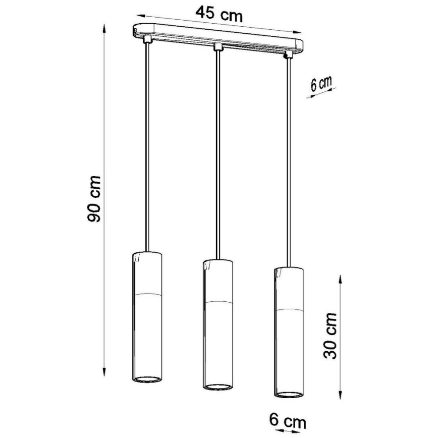 Candelabro suspenso PABLO 3xGU10/40W/230V preto/faia
