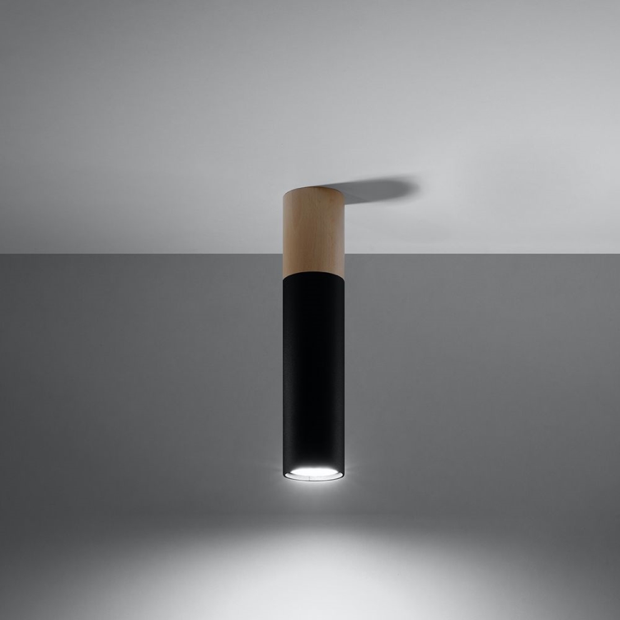 Iluminação de teto PABLO 1xGU10/40W/230V preto/faia