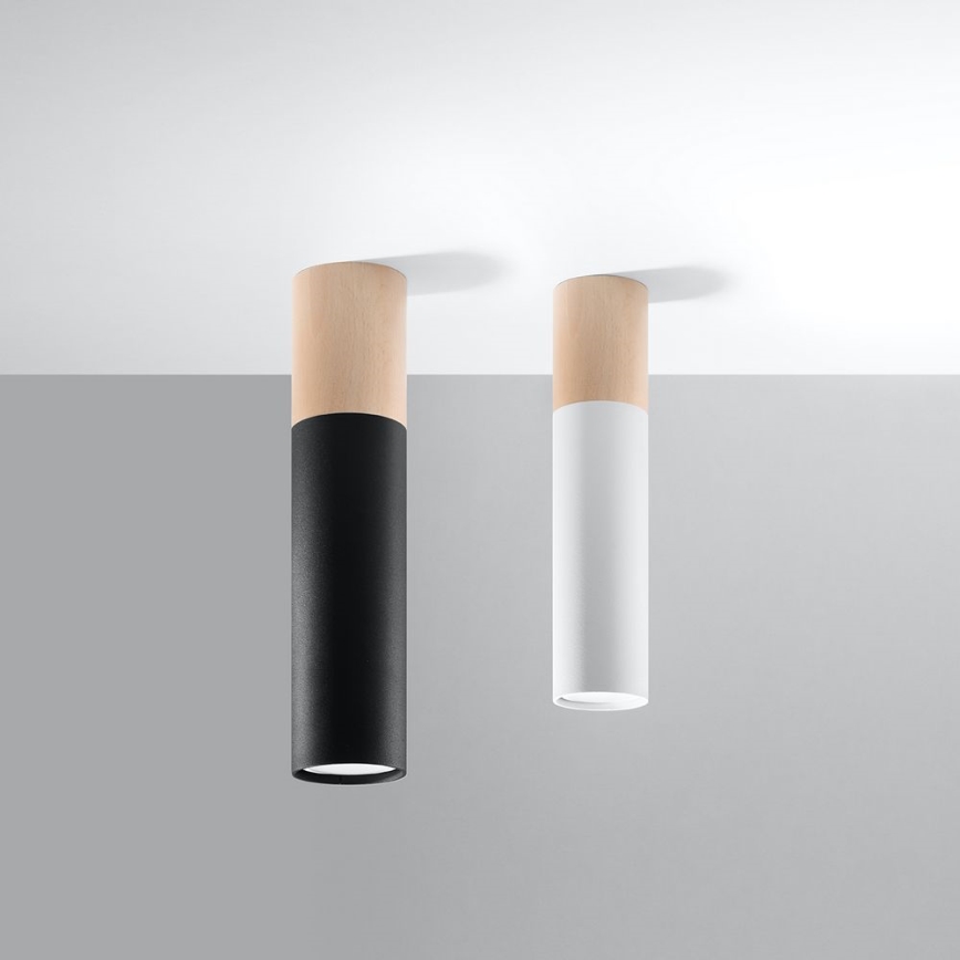 Iluminação de teto PABLO 1xGU10/40W/230V preto/faia