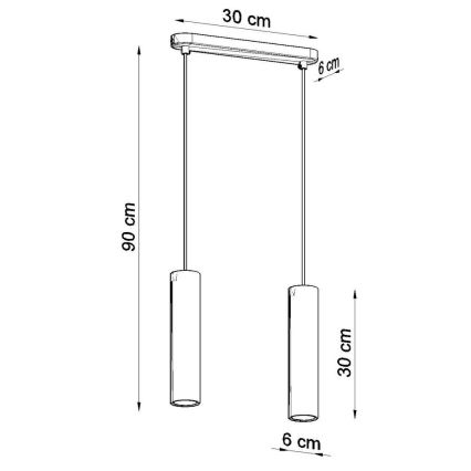 Candelabro suspenso LINO 2xGU10/40W/230V faia
