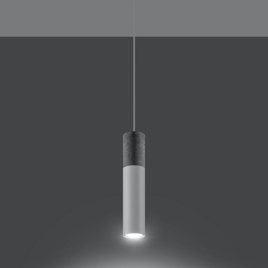Candelabro suspenso BORGIO 1xGU10/40W/230V betão/metal branco