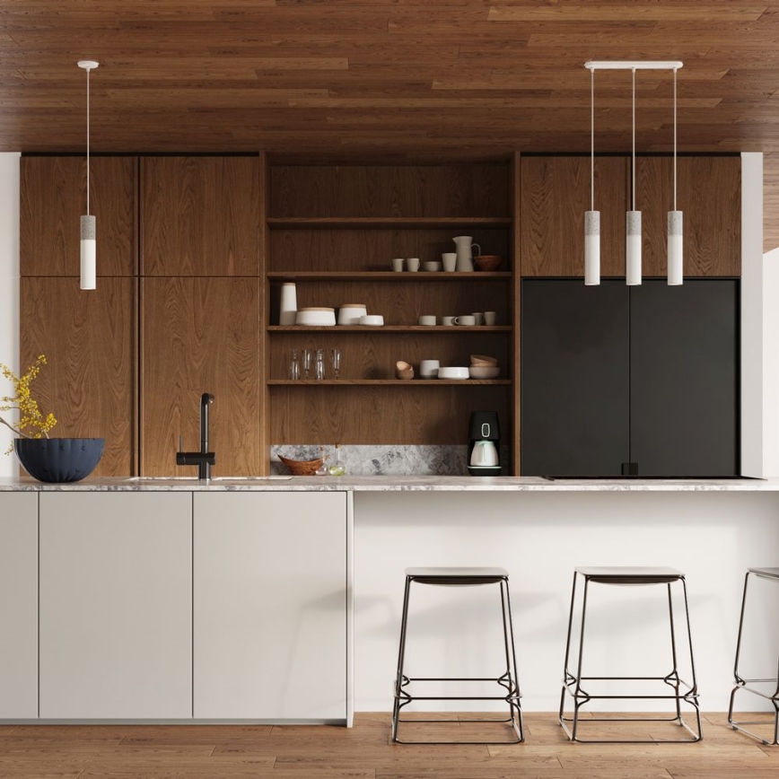 Candelabro suspenso BORGIO 2xGU10/40W/230V betão/metal branco