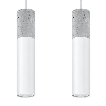 Candelabro suspenso BORGIO 2xGU10/40W/230V betão/metal branco