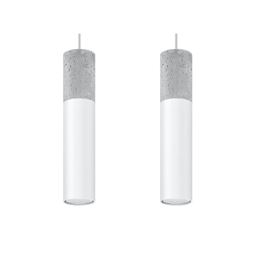 Candelabro suspenso BORGIO 2xGU10/40W/230V betão/metal branco