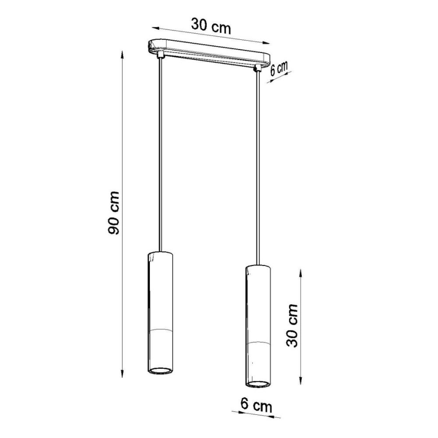 Candelabro suspenso BORGIO 2xGU10/40W/230V betão/metal branco