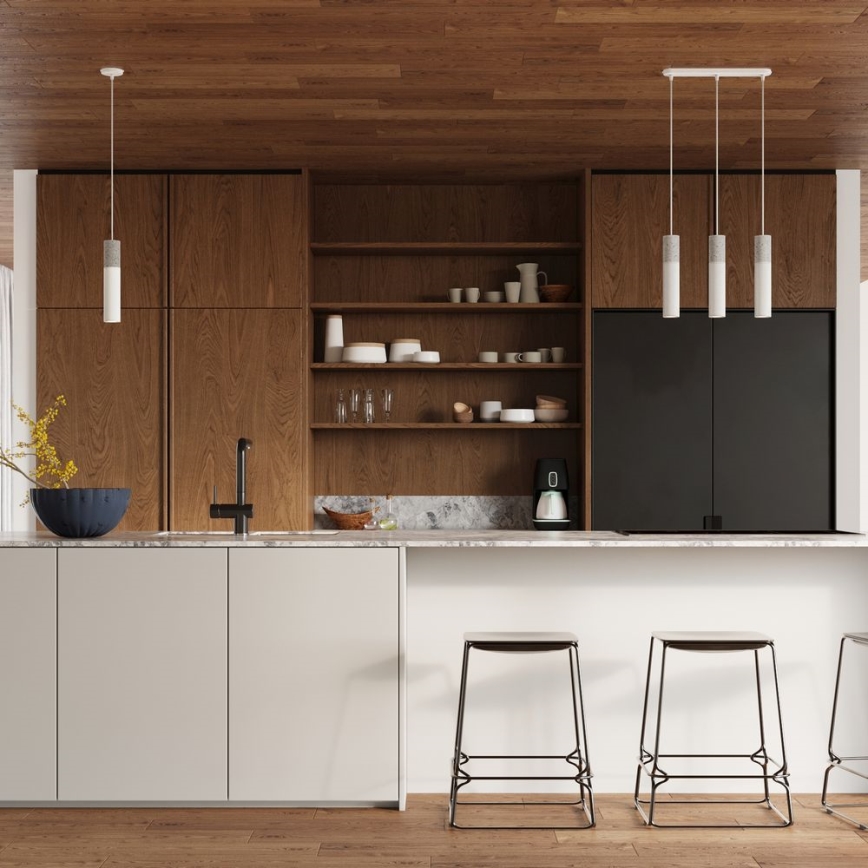 Candelabro suspenso BORGIO 3xGU10/40W/230V betão/metal branco