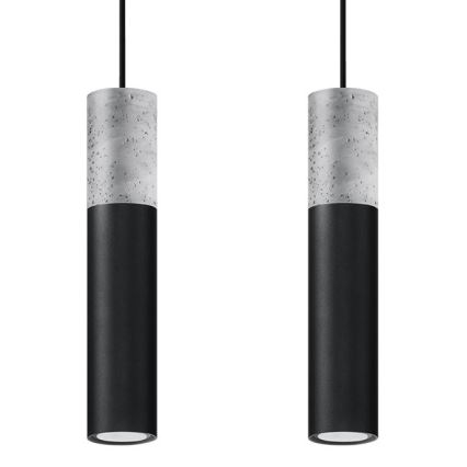 Candelabro suspenso BORGIO 2xGU10/40W/230V betão/metal preto
