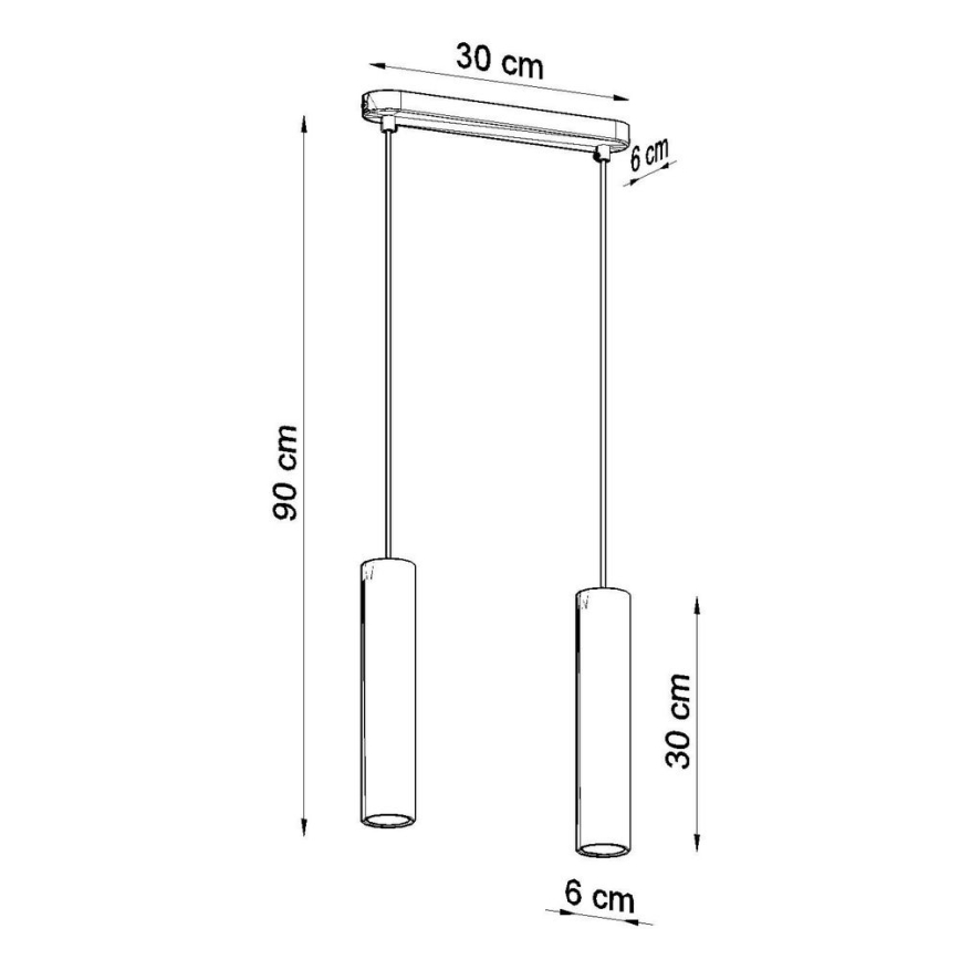 Candelabro suspenso LUVO 2xGU10/40W/230V betão/preto