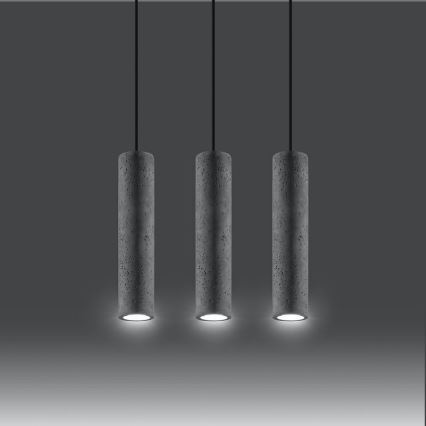 Candelabro suspenso LUVO 3xGU10/40W/230V betão/preto