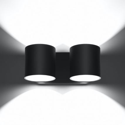 Foco de parede ORBIS 2xG9/40W/230V preto