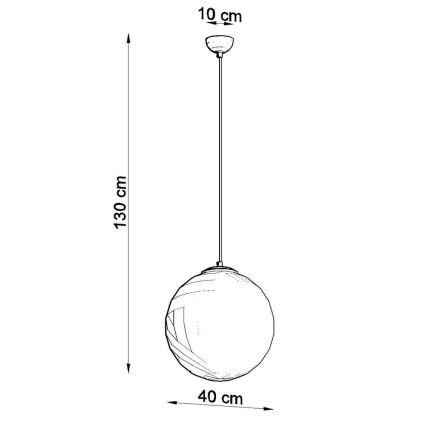 Candelabro suspenso TOYA 1xE27/60W/230V d. 40 cm
