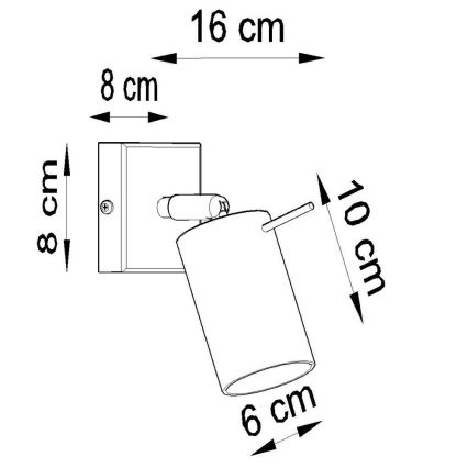 Foco de parede RING 1xGU10/10W/230V