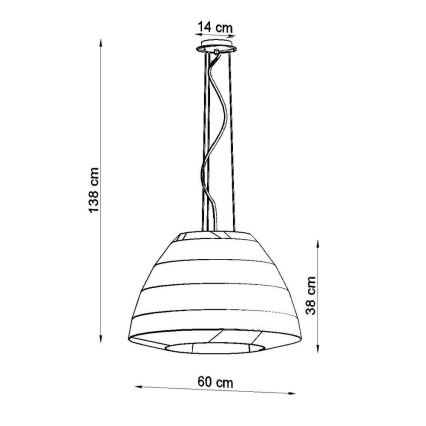 Candelabro suspenso BELLA 3xE27/60W/230V d. 60 cm branco