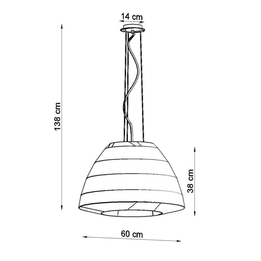 Candelabro suspenso BELLA 3xE27/60W/230V d. 60 cm branco