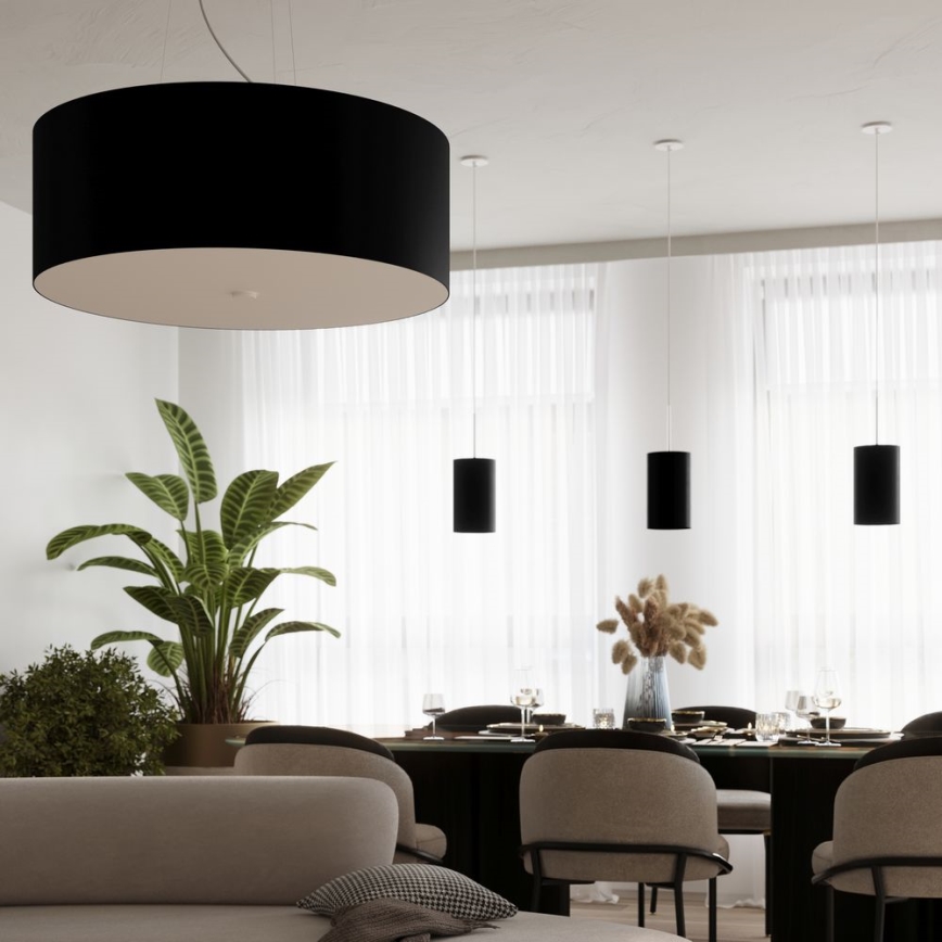 Candelabro suspenso OTTO 1xE27/60W/230V d. 15 cm preto