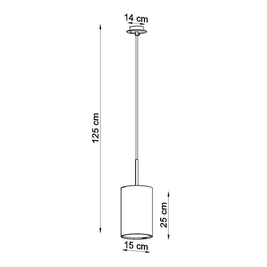 Candelabro suspenso OTTO 1xE27/60W/230V d. 15 cm preto