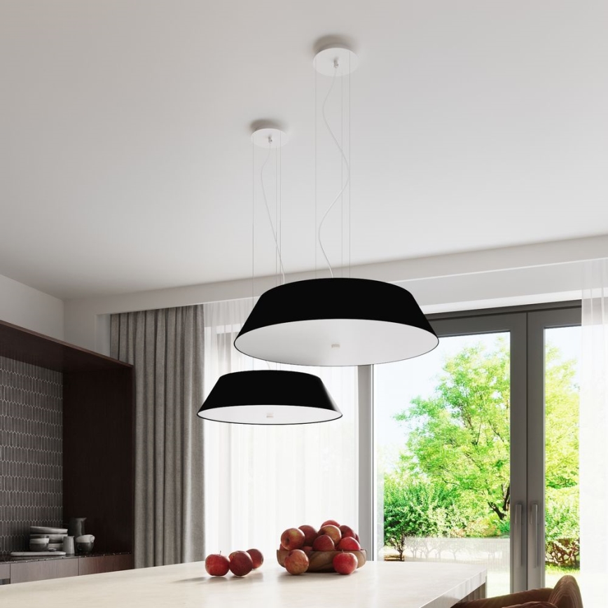 Candelabro suspenso VEGA 5xE27/60W/230V d. 60 cm preto