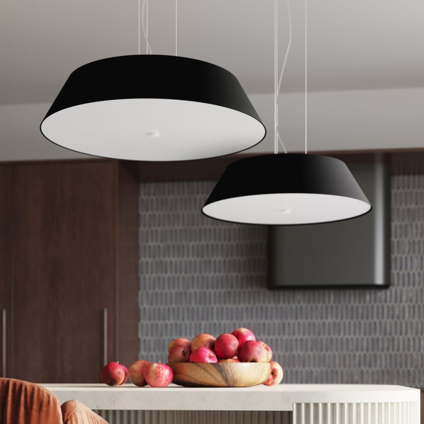 Candelabro suspenso VEGA 5xE27/60W/230V d. 60 cm preto