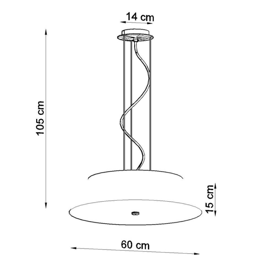 Candelabro suspenso VEGA 5xE27/60W/230V d. 60 cm preto