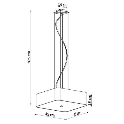 Candelabro suspenso LOKKO 5xE27/60W/230V 45 cm preto