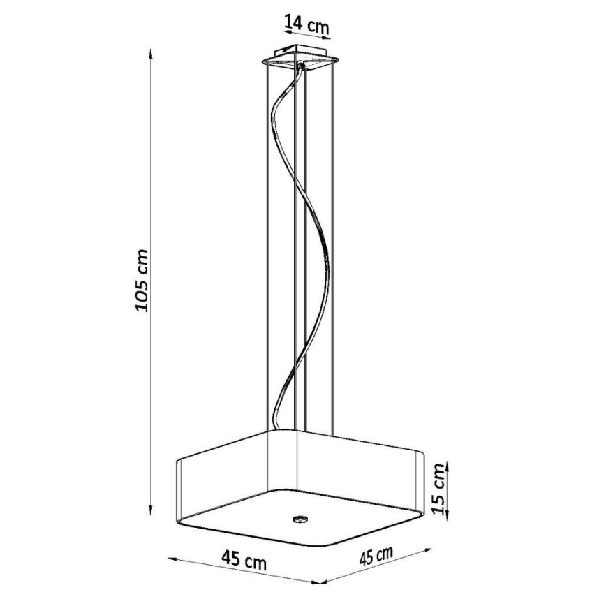 Candelabro suspenso LOKKO 5xE27/60W/230V 45 cm preto