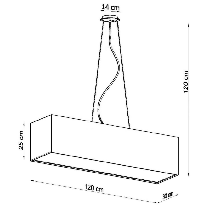 Candelabro suspenso SANTA 5xE27/60W/230V 120 cm branco