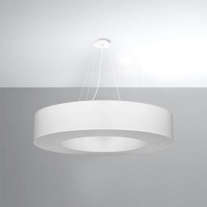Candelabro suspenso SATURNO 8xE27/60W/230V d. 90 cm branco