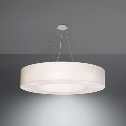 Candelabro suspenso SATURNO 8xE27/60W/230V d. 90 cm branco