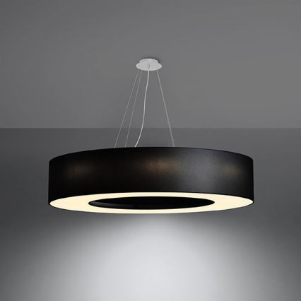 Candelabro suspenso SATURNO 8xE27/60W/230V d. 90 cm preto