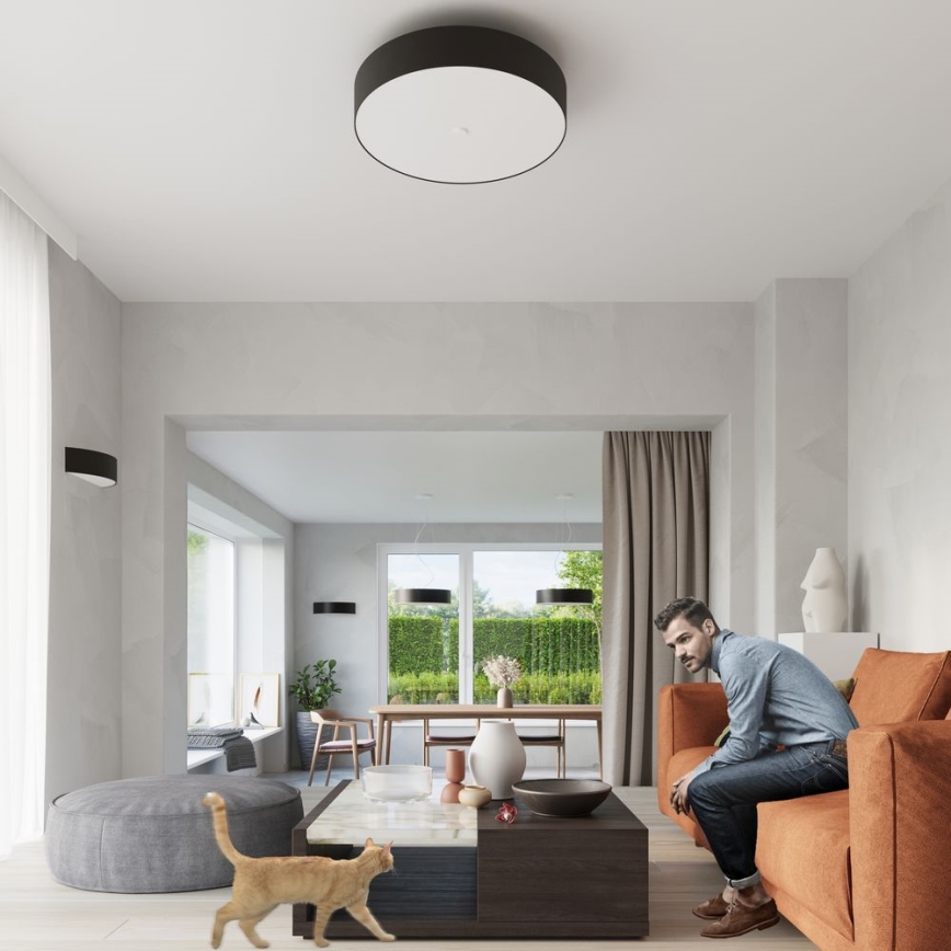 Iluminação de teto SKALA 6xE27/60W/230V d. 80 cm preto